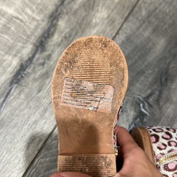 • Janie and Jack • Girls Leopard Print Ankle Booties Pink Brown 6 - Picture 4 of 4